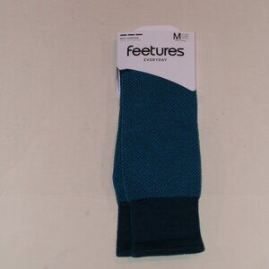 Feetures Men's Max Cushion Crew Socks Men's Size Medium Rich Texture Navy NWT